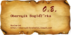 Obernyik Boglárka névjegykártya